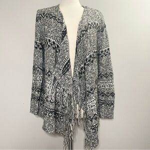 Old Navy Open Front Fringe Trim Cardi Cardigan Sweater